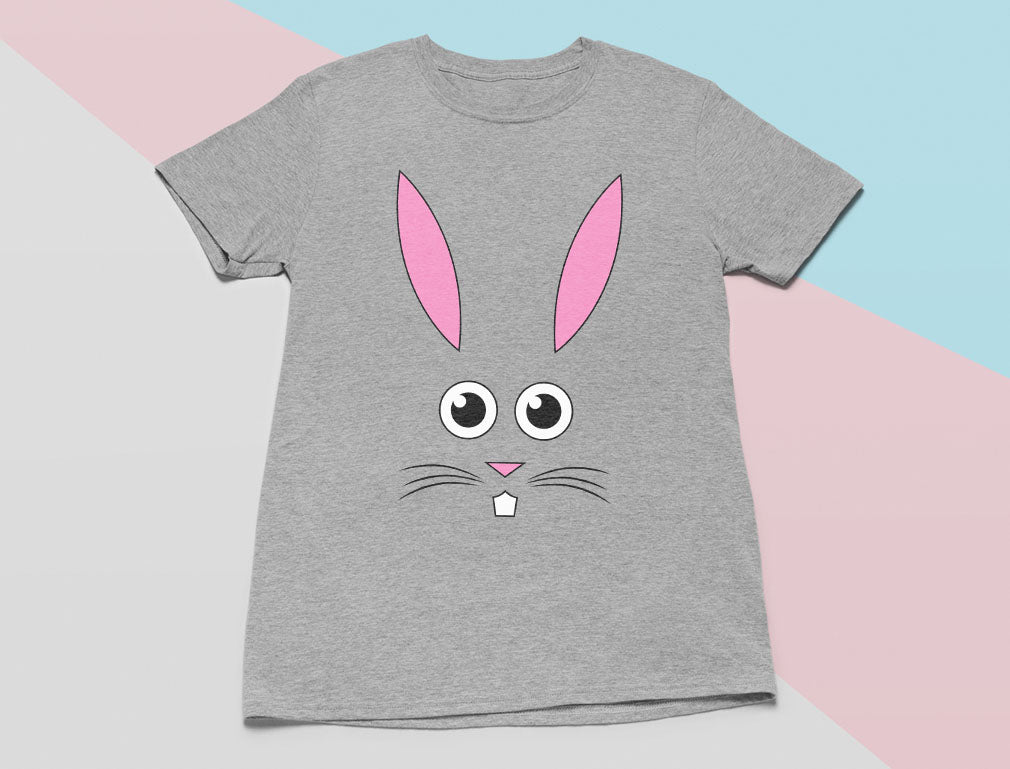 Cute Easter Bunny Face Cartoon Women T-Shirt