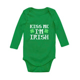 Kiss Me I'm Irish Cute First St Patrick's Day Baby Long Sleeve Bodysuit