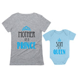 Mommy of a Prince Son of a Queen Matching Mommy and Me T-Shirt and Bodysuit Set 