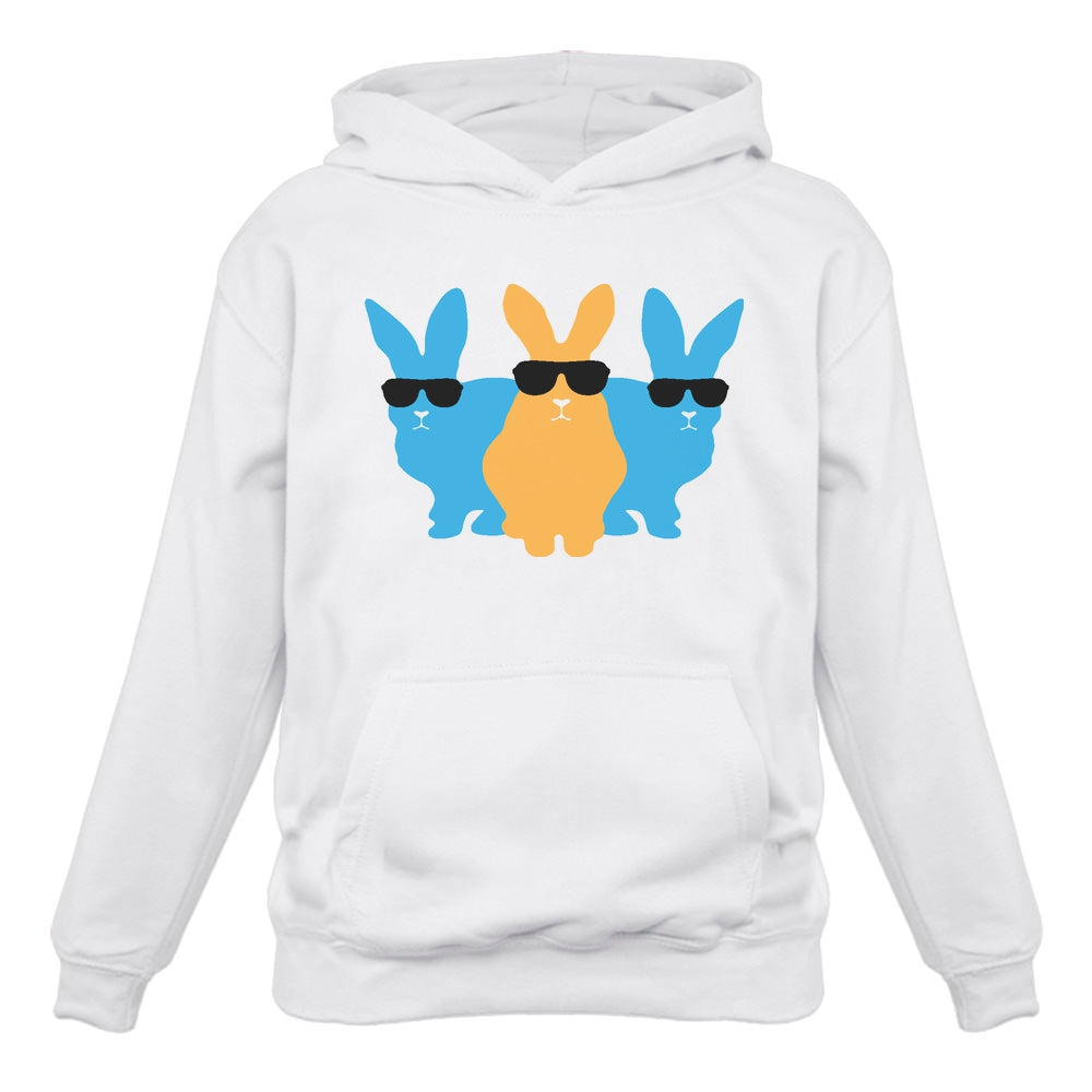 Hip Trio Bunnies Shades Funny Hipster Easter Hoodie