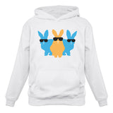 Hip Trio Bunnies Shades Funny Hipster Easter Hoodie
