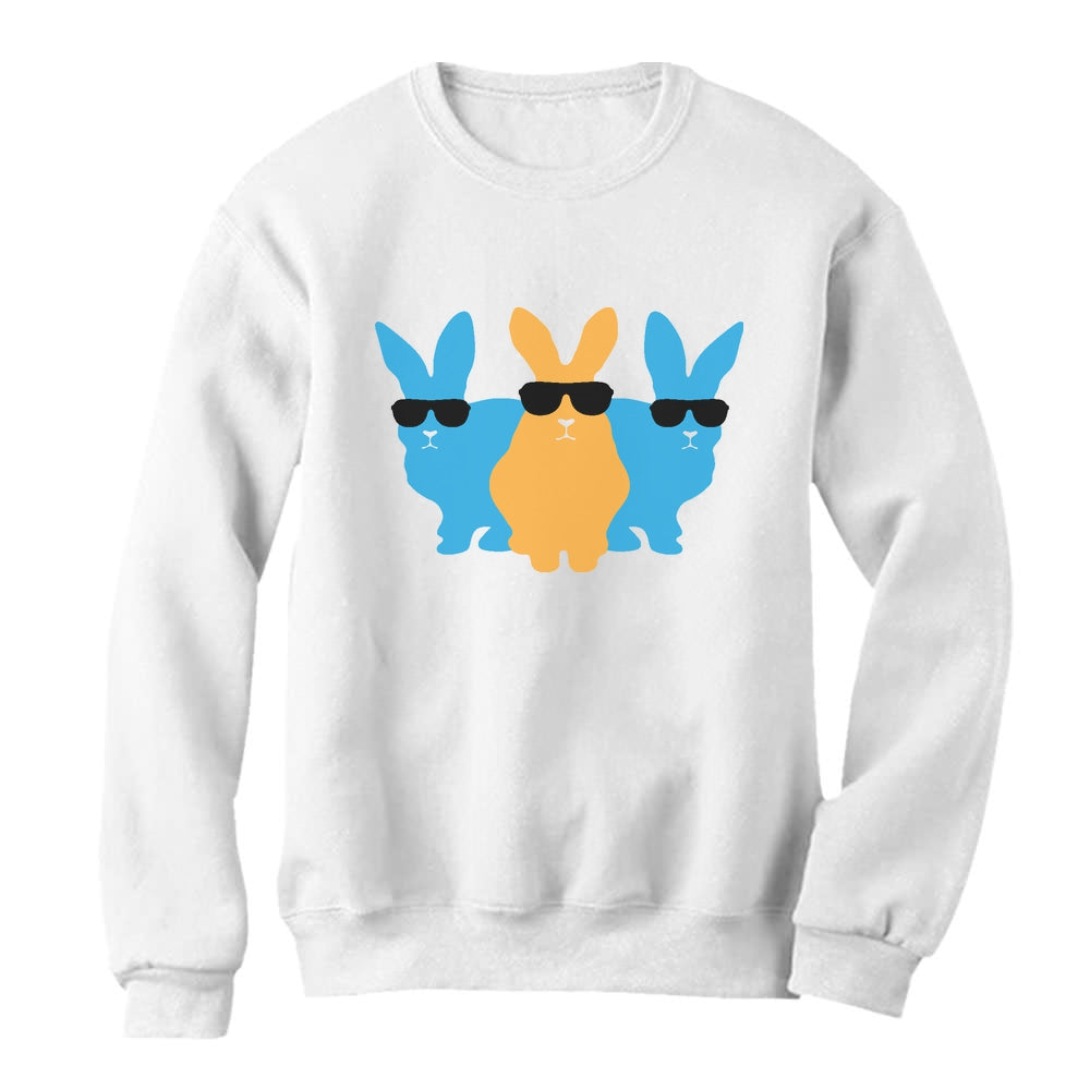 Hip Trio Bunnies Shades Funny Hipster Easter Women Sweatshirt
