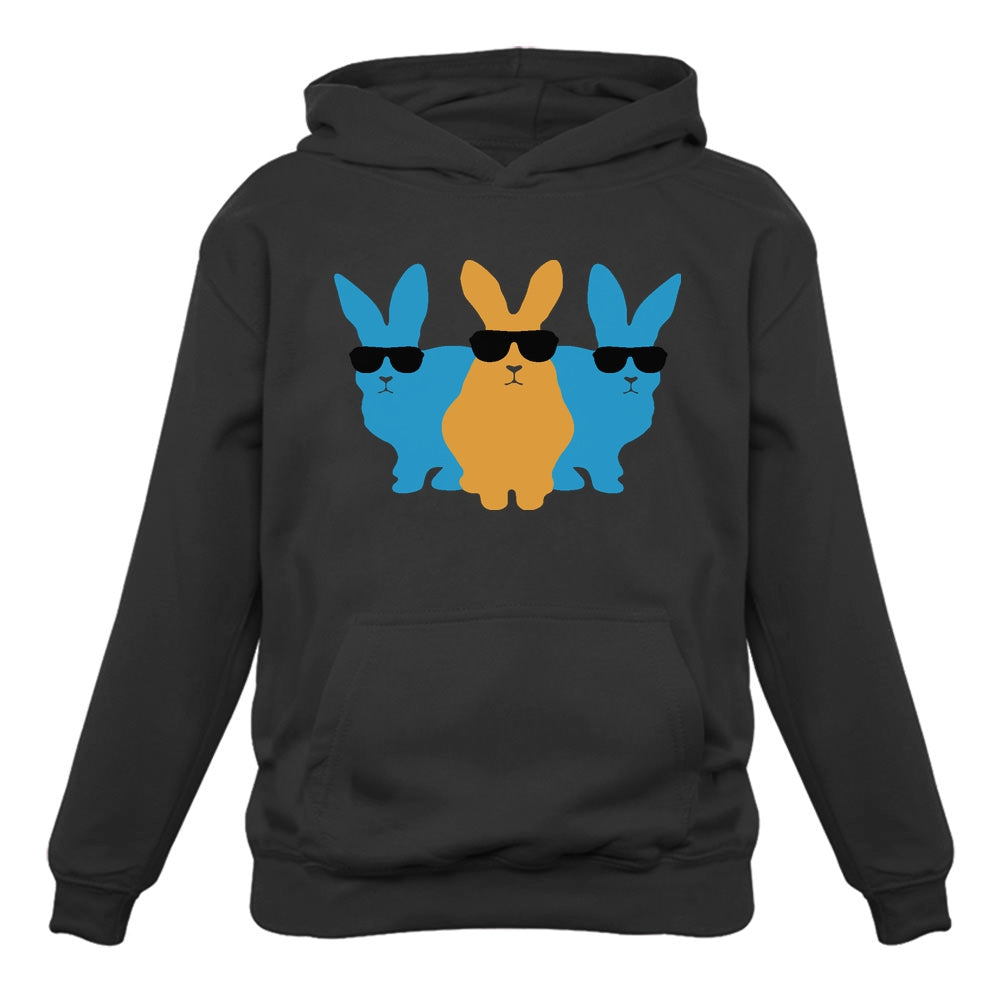Hip Trio Bunnies Shades Funny Hipster Easter Hoodie