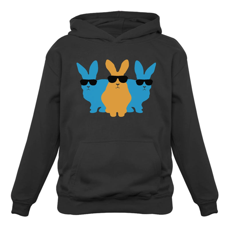 Hip Trio Bunnies Shades Funny Hipster Easter Hoodie