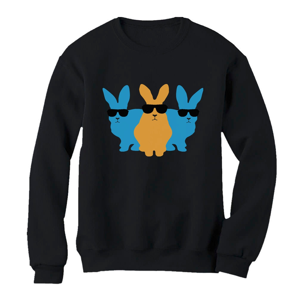 Hip Trio Bunnies Shades Funny Hipster Easter Women Sweatshirt