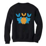 Hip Trio Bunnies Shades Funny Hipster Easter Women Sweatshirt