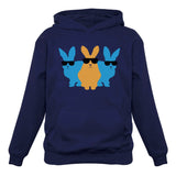 Hip Trio Bunnies Shades Funny Hipster Easter Hoodie