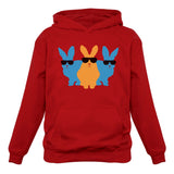 Hip Trio Bunnies Shades Funny Hipster Easter Hoodie