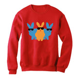 Hip Trio Bunnies Shades Funny Hipster Easter Women Sweatshirt