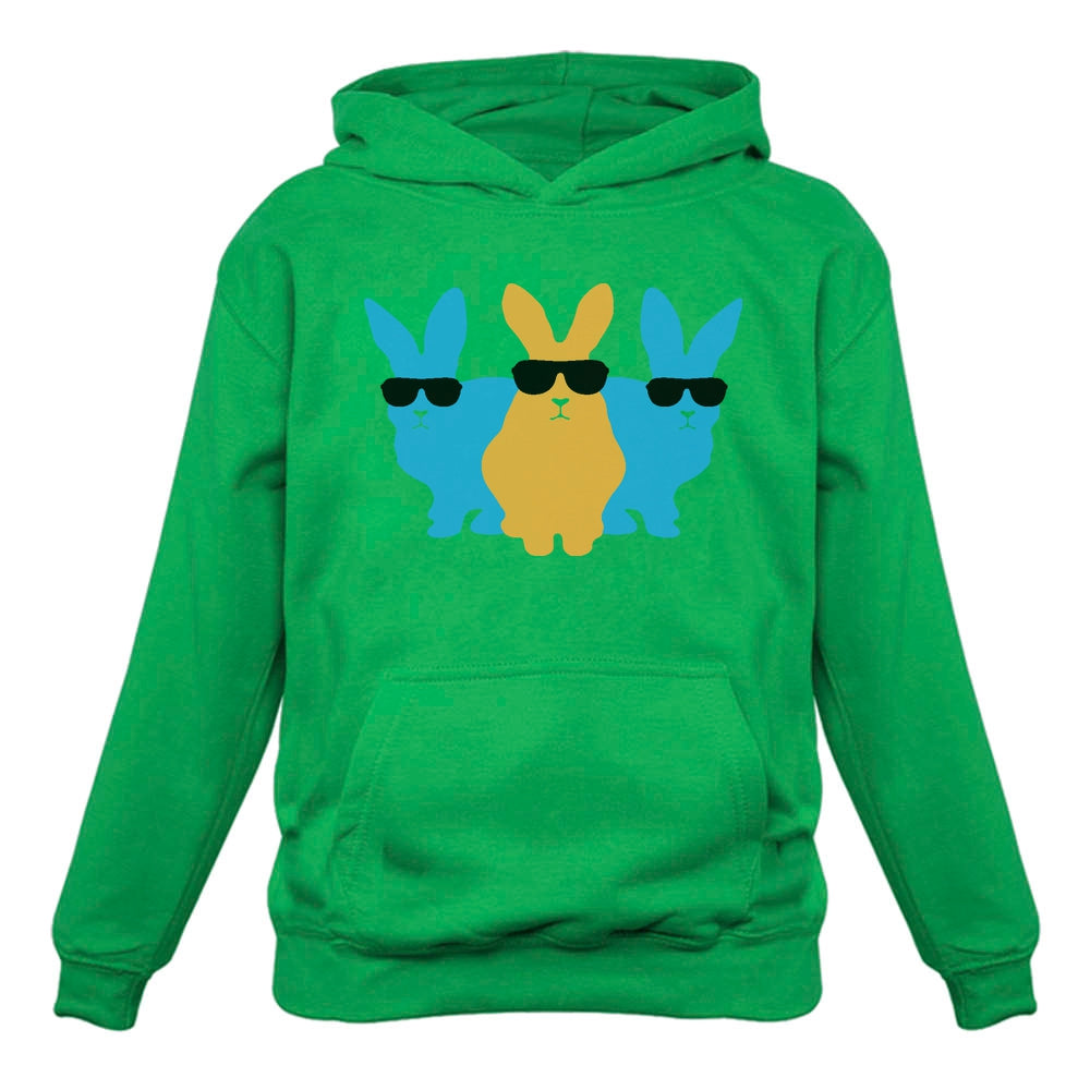Hip Trio Bunnies Shades Funny Hipster Easter Hoodie