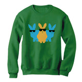 Hip Trio Bunnies Shades Funny Hipster Easter Women Sweatshirt