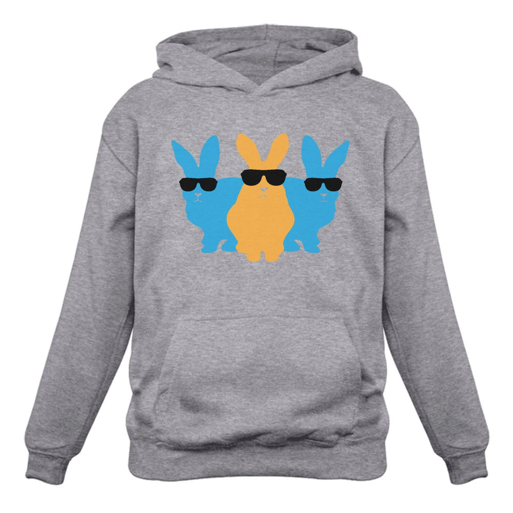 Hip Trio Bunnies Shades Funny Hipster Easter Hoodie