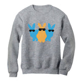 Hip Trio Bunnies Shades Funny Hipster Easter Women Sweatshirt