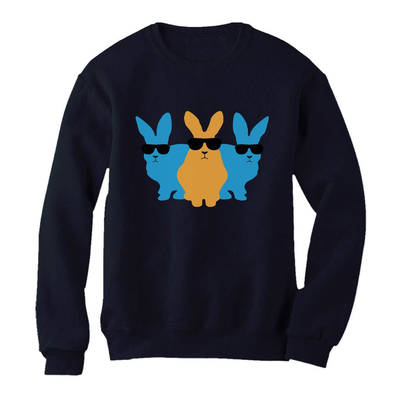 Hip Trio Bunnies Shades Funny Hipster Easter Women Sweatshirt