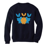 Hip Trio Bunnies Shades Funny Hipster Easter Women Sweatshirt