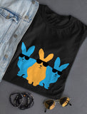 Hip Trio Bunnies Shades Funny Hipster Easter T-Shirt