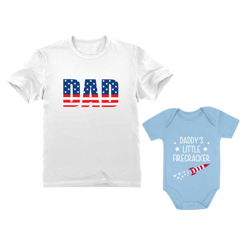 USA Dad - Daddy's Little Firecracker Matching Set