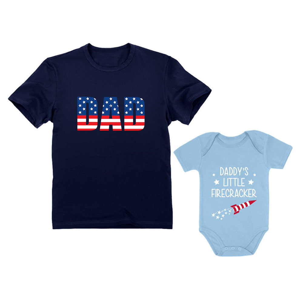 USA Dad - Daddy's Little Firecracker Matching Set