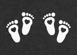 Twin Babies Footprints Maternity Shirt 