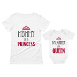 Mommy of a Princess Daughter of a Queen Mommy and Me T-Shirt and Bodysuit Set