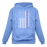 Breast Cancer Awareness Ribbons U.S Flag Women Hoodie