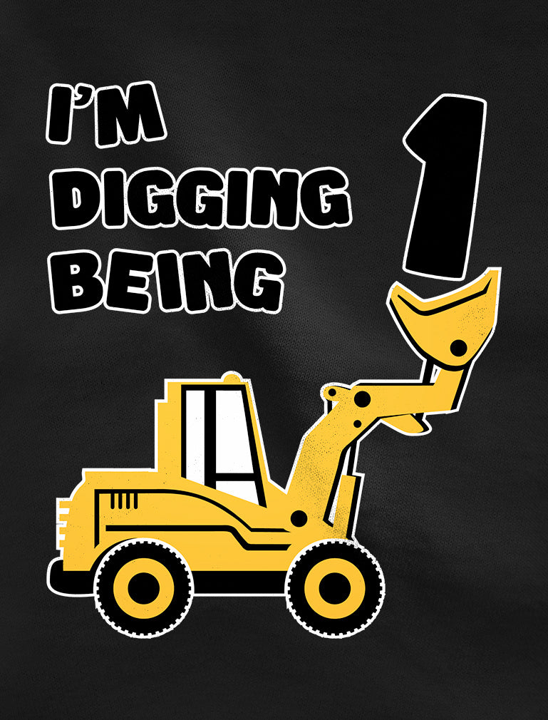 Digging being 1 - 1st Birthday Baby Long Sleeve Bodysuit