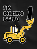 Digging being 1 - 1st Birthday Baby Long Sleeve Bodysuit