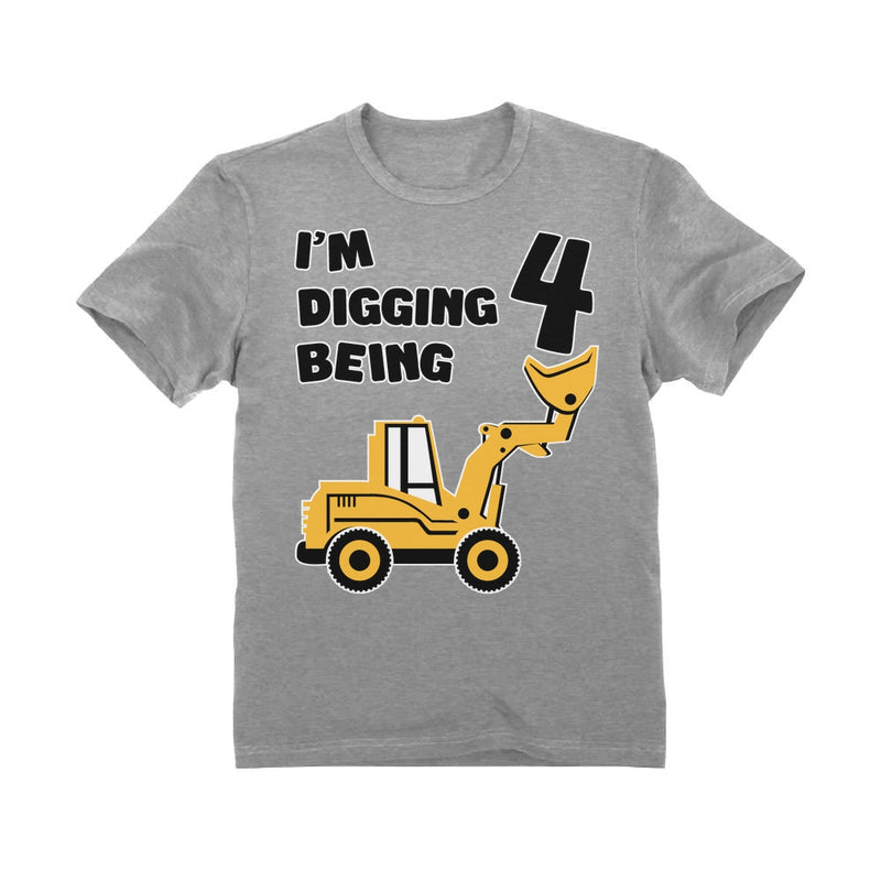 Digging Being 4 - Four Years Old Birthday Youth Kids T-Shirt