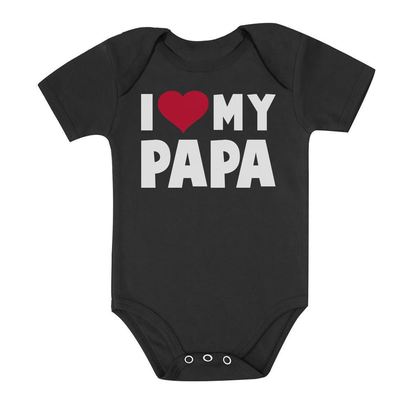 I Love Heart My Papa Baby Bodysuit
