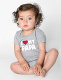 I Love Heart My Papa Baby Bodysuit