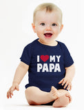 I Love Heart My Papa Baby Bodysuit