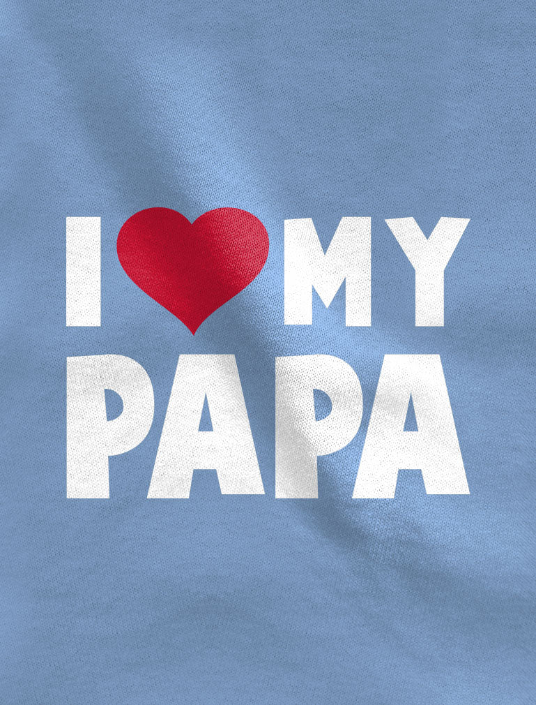 I Love Heart My Papa Baby Bodysuit