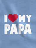 I Love Heart My Papa Baby Bodysuit