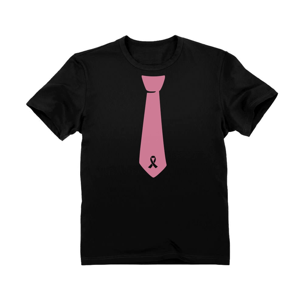 Pink Ribbon Tie Youth Kids T-Shirt