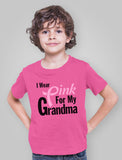 I Wear Pink for Grandma Youth Kids T-Shirt