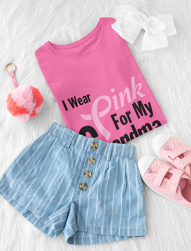I Wear Pink for Grandma Youth Kids T-Shirt