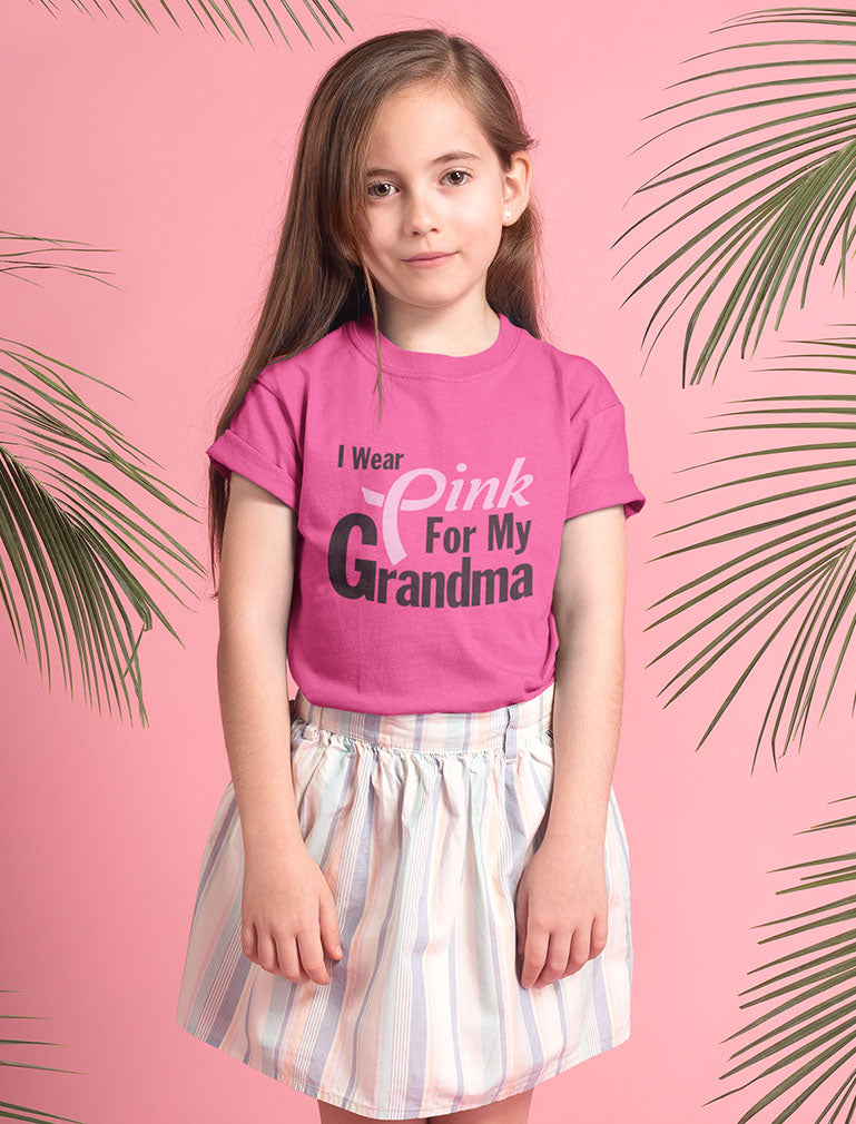 I Wear Pink for Grandma Youth Kids T-Shirt