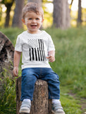 Black Distressed U.S Flag Toddler Kids T-Shirt
