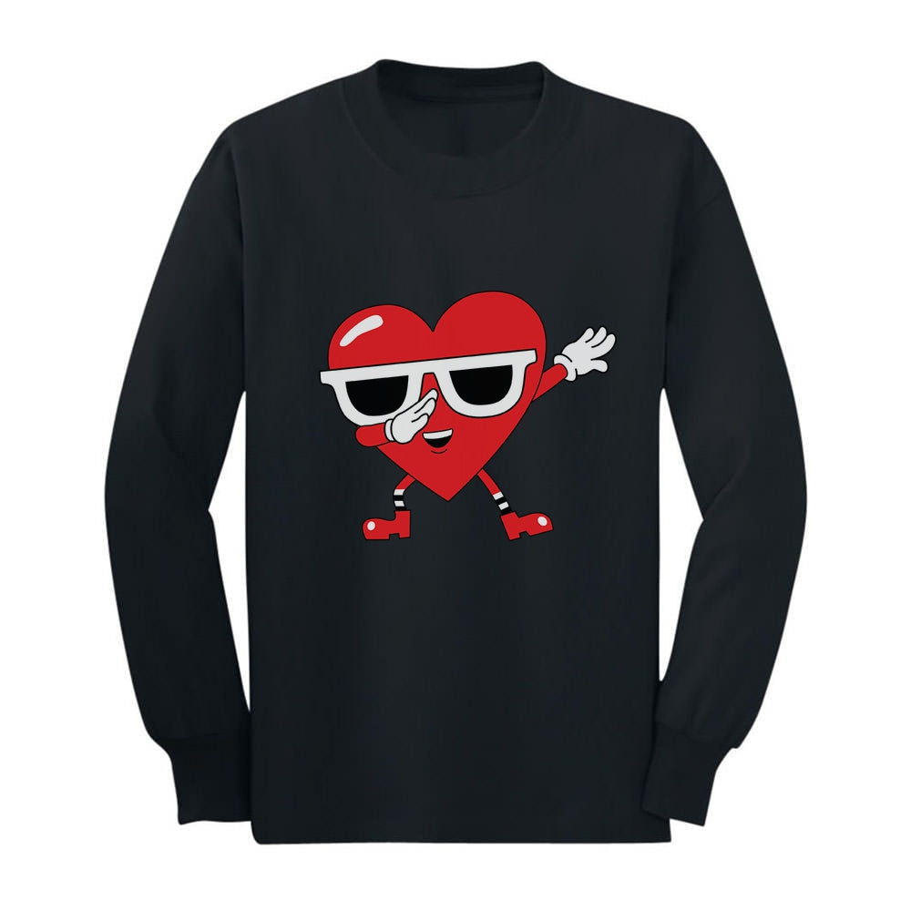 Dabbing Heart Valentine's Day Love Dab Toddler Long sleeve T-Shirt