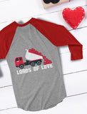 Toddler Boys Valentines Day Outfit Loads of Love 3/4 Baseball Jersey Kids Shirt 