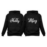 Hubby & Wifey Matching Couples Hoodie Set - Husband & Wife Valentine's Day Gift