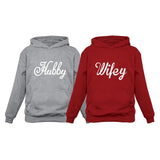 Hubby & Wifey Matching Couples Hoodie Set - Husband & Wife Valentine's Day Gift