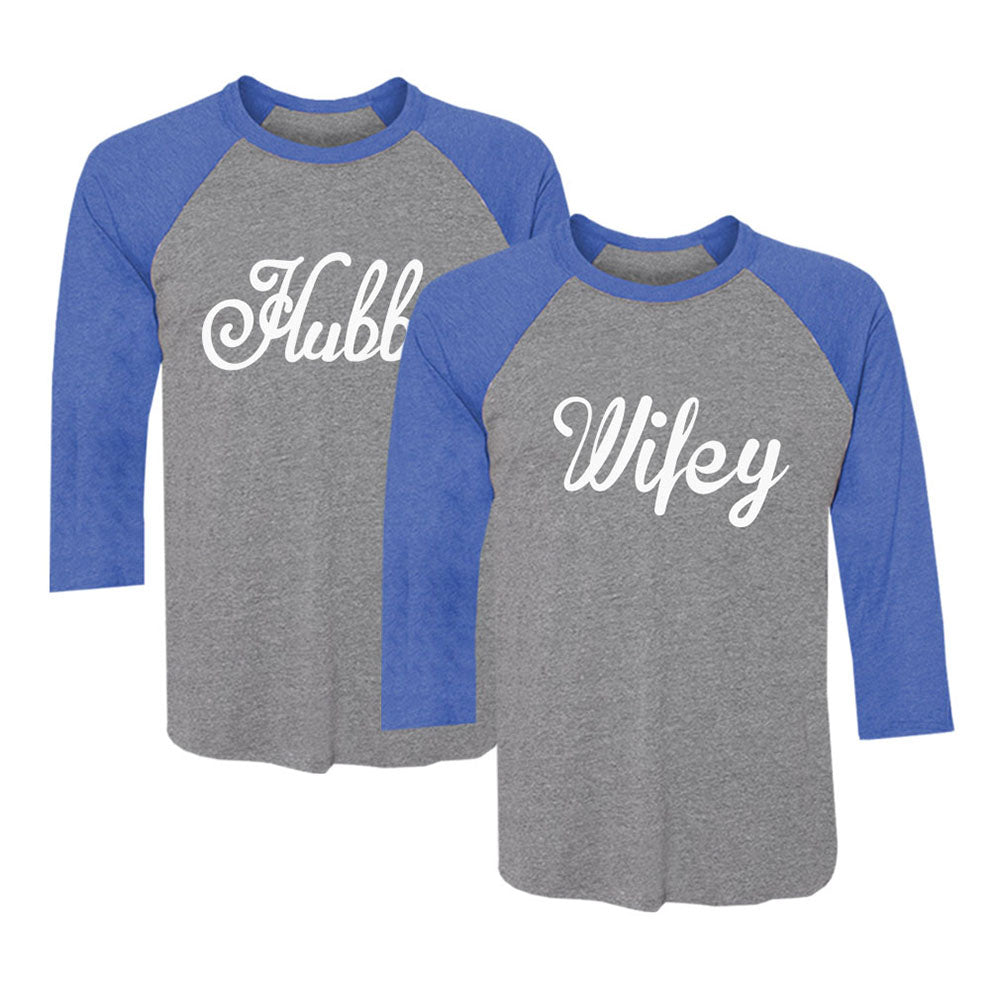 Hubby & Wifey Matching Couples Raglan Shirt Set