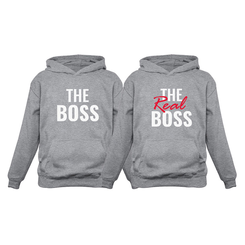 The Boss & The Real Boss Funny Couple Matching Hoodies