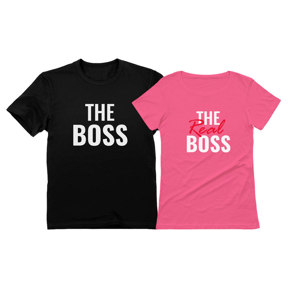 The Boss & The Real Boss Funny Matching Valentine's Day Couple T-Shirts Gift