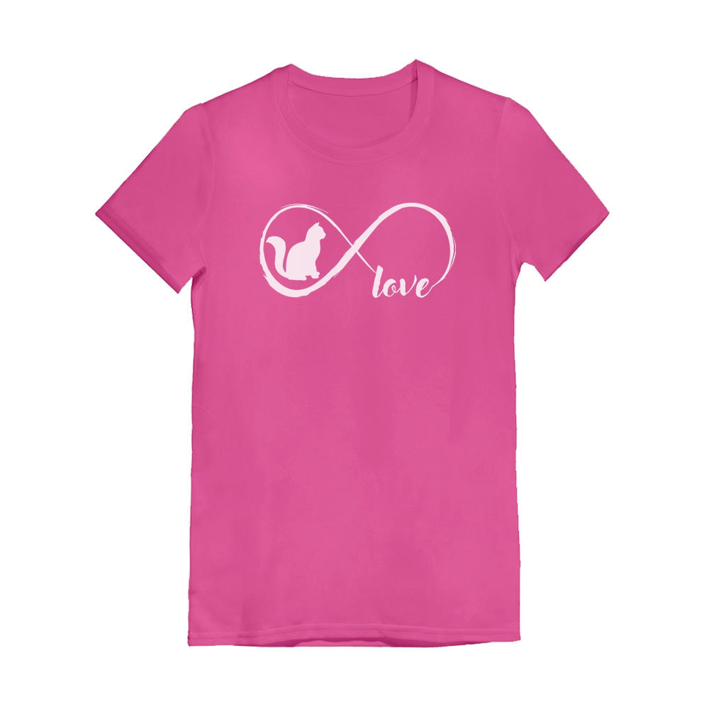 Infinite Love - Gift for Cat Lovers Youth Kids Girls' Fitted T-Shirt