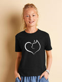 Infinite Love Cat - Gift for Cat Lovers Youth Kids Girls' Fitted T-Shirt