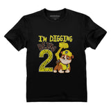Paw Patrol Rubble Digging 2nd Birthday Official Nickelodeon Toddler Kids T-Shirt