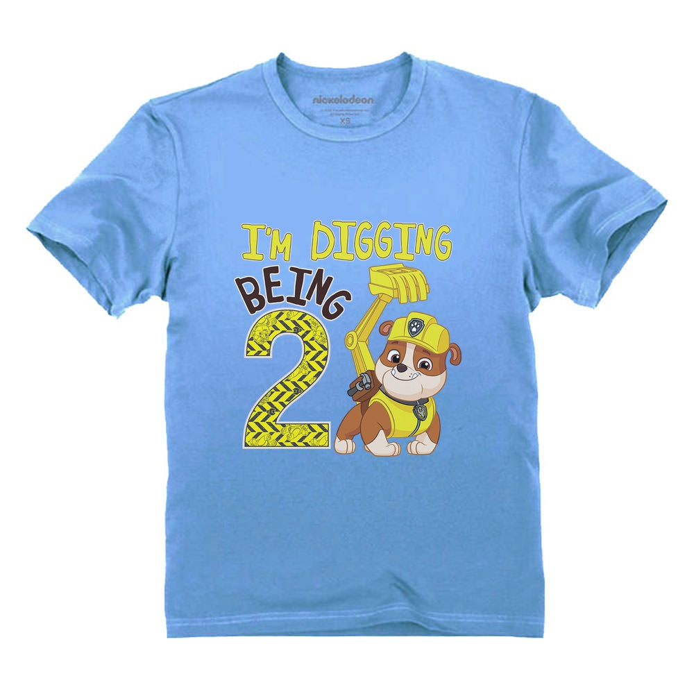 Paw Patrol Rubble Digging 2nd Birthday Official Nickelodeon Toddler Kids T-Shirt