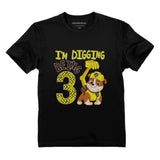 Paw Patrol Rubble Digging 3rd Birthday Official Toddler Kids T-Shirt